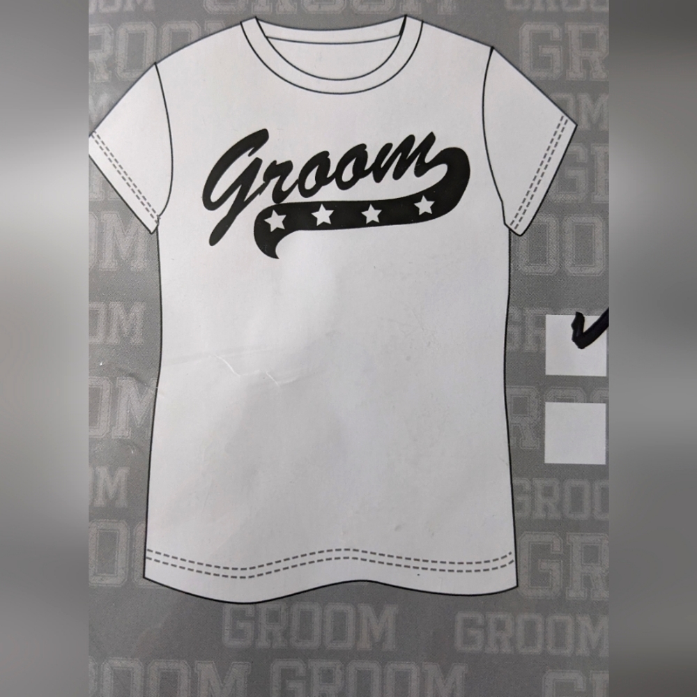 New, Groom T-Shirt Men White Bachelor Party Wedding Gift Tee. Size: Large